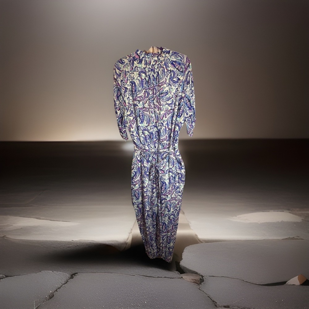 Kathy Ireland Fashion 360 Paradise Pleasure Jumpsuit Paisley Peacock Size 1X - Picture 2 of 16